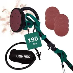 Vonroc Trockenbauschleifer 1050W - Giraffe für Wand und Decke - Schleifmaschine für hohe Decken und Wände, teleskopisch und staubfrei, ideal für perfekte Oberflächenbearbeitung.