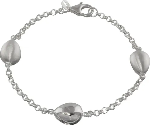 SilberDream 925 Sterling Silberarmband SDA4900JX - Elegantes Damen Armband aus 925er Sterling Silber mit glänzenden und mattierten Tropfen-Elementen, 19cm lang. Ideal für stilvolle Kombinationen mit passender Halskette aus der SilberDream Kollektion.