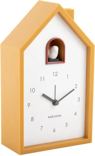 Karlsson Hängedekoration Wecker - MODERN CUCKOO - Ocker - Wecker in trendigem Ocker, ideal als stilvolle Wanddekoration und praktisches Zeitmessgerät für Ihr Zuhause.