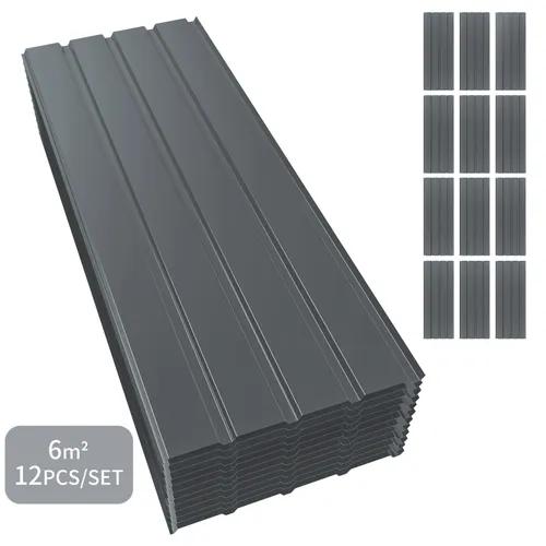 Mondeer Dachplatten 12PCS – Trapezförmige Stahlblech-Dachdeckung