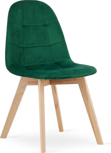 SORANO Stuhl, dunkelgrün, mit Samt bezogen, Holzbeine, für Wohnzimmer, Küche, Schlafzimmer, Maße 45x82x54 cm, belastbar bis 110 kg