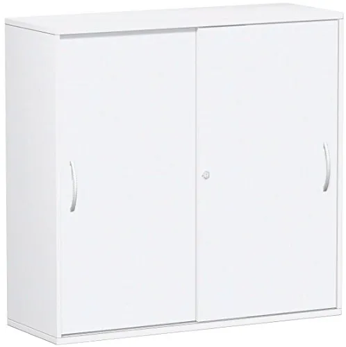 Gera Möbel Schranksystem Flex Schiebetürenschrank, Holzdekor, weiß/weiß, 120 x 42.5 x 118.2 cm