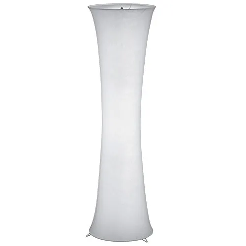 Moderne Stehleuchte 2-flammig in Weiß mit Stoffschirm - Stilvolle Stehleuchte für Wohnzimmer, aus hochwertigem Textil und Metall, mit Trittschalter für bequemes An- und Ausschalten.