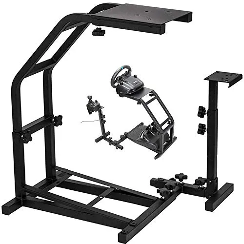 VEVOR Racing Simulator Cockpit höhenverstellbarer Rennradständer mit Passform für Logitech G25, G27, G29, G920 Rennrad und Pedale nicht im Lieferumfang enthalten