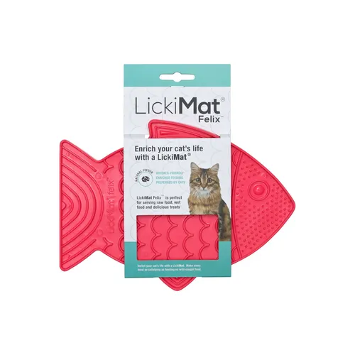 LickiMat Felix - Schleckmatte aus Naturgummi für Katzen - pink Leckmatte Futter