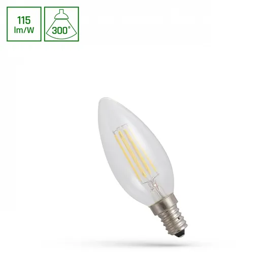 LED E14 4W 230V AC Neutralweiß FILAMENT COG 460 Lumen 300°