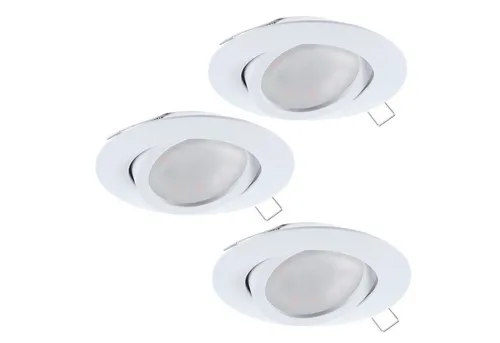 EGLO 3er-Set Einbaustrahler Tedo - Einbauleuchten aus Aluminiumguss in Weiß, schwenkbar und mit energiesparenden LED-Leuchtmitteln für angenehmes Licht – perfekt für jeden Raum!