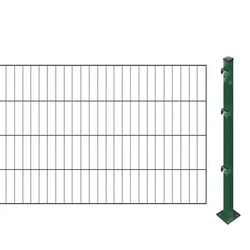 Einstabmattenzaun inkl. Pfosten zum Einbetonieren (Höhe: 80 cm, Länge: 4 m) | Einstabmatten in Grün | UV- und witterungsbeständig