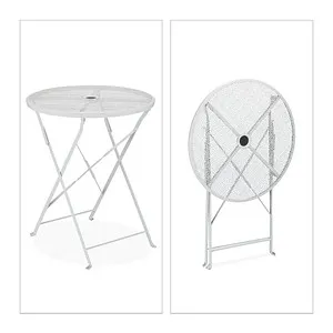 Wetterfester Balkontisch in weiß von Relaxdays