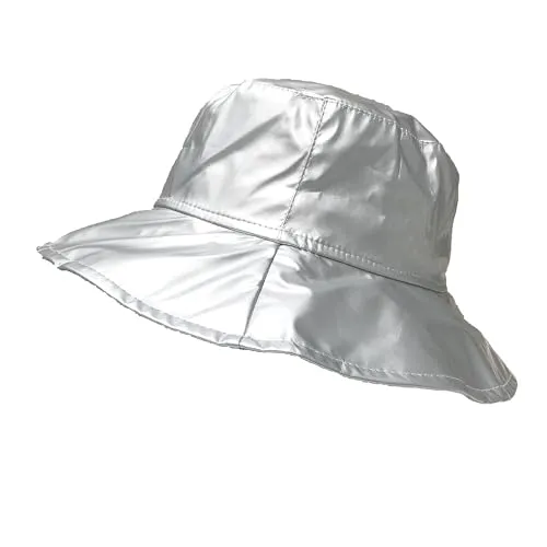 Toutacoo, Regenhut, Schlapphut, Breitkrempiger Hut, Damen, Vinyl (14-Light Grey Silver/M)