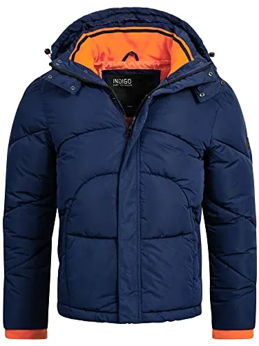 Indicode Herren Dunlap Winterjacke mit abnehmbarer Kapuze | Stylische Steppjacke für kalte Tage - Moderne Steppjacke in Navy, ideal für Freizeit und Alltag. Die abnehmbare Kapuze sorgt für Flexibilität und Komfort. Reguläre Passform für angenehmes Tragegefühl. Hochwertige Verarbeitung garantiert Zufriedenheit.