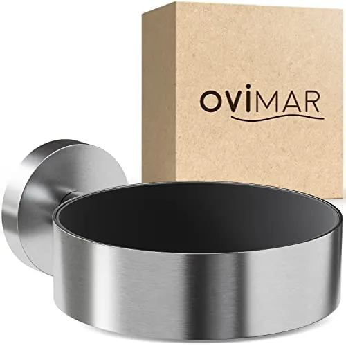 ovimar Haartrocknerhalter Ronne | Edelstahl Silber - Praktischer Haartrocknerhalter aus hochwertigem Edelstahl mit EVA Polsterung zum Schutz vor Kratzern. Ideal für die Wandmontage im Badezimmer - Pflegeleicht und modern!