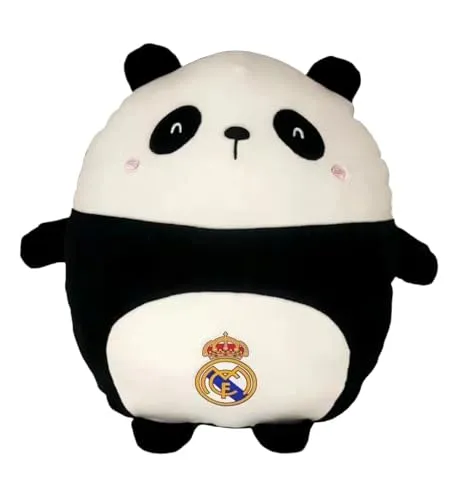 CYPBRANDS Real Madrid Plüschpuppe, Panda, 30 cm, Schwarz und Weiß, offizielles Produkt