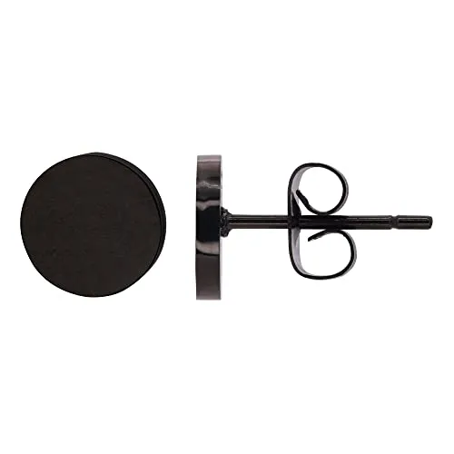 Heideman Lorelai Ohrstecker schwarz aus Edelstahl Ohrringe Kreis Stecker flach für Männer oder Frauen