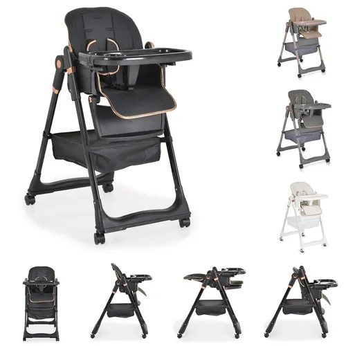 Moni Hochstuhl Kinderstuhl Lindo Schwarz inkl. Zubehör