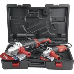 Winkelschleifer-Set FLEX 2100 Watt und 1010 Watt - Schleifmaschinen-Set mit zwei leistungsstarken Winkelschleifern für vielseitige Anwendungen, ideal für Profis und Heimwerker.