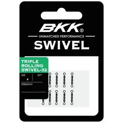BKK Schnurverbinder Triple Rolling Swivel-32 (Brass, Black), (1-St) Gr. 3 / 9 Stück