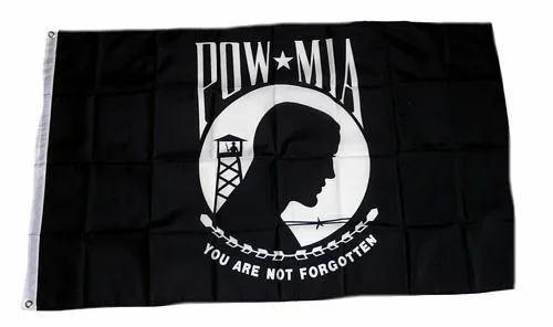 Flagge / Fahne Pow Mia Hissflagge 90 x 150 cm in schwarz von FahnenMax®