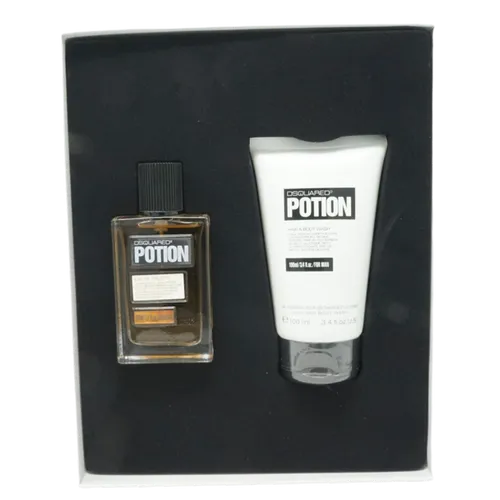Dsquared² Potion for Man Eau de Toilette Set 50 ml + Duschgel 100 ml - Parfüm-Geschenkset mit maskulinem, würzigem Duft und elegantem Body Wash für sanfte Hautreinigung. Ideal für den Alltag und besondere Anlässe.