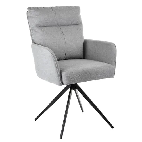 exitodesign Drehstuhl Esszimmer Eldo 60x68x94 cm - Esszimmerstühle Gesteppt 360° Drehbar Bürostuhl Stuhl - für Esszimmer Küche Wohnzimmer Salon Schreibtisch (Grau)