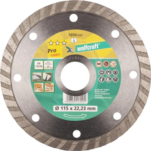 wolfcraft 1 Diamant-Trennsch. Pro Turbo ø115mm (1694000) von wolfcraft