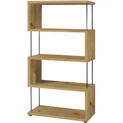 Mäusbacher Regal STICKS - 4 offene Ablagefächer aus Asteiche Dekor - Regal in Holzoptik mit 4 offenen Fächern, platzsparend und Made in Germany, ideal für stilvolle Wohnräume.