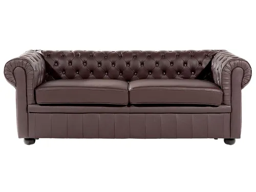 Produktbild Sofa CHESTERFIELD Echtleder Braun 3-Sitzer