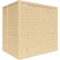 Gartenhaus Bertilo Cubico 2 Fineline Rhombusprofil - Gartenhaus mit Flachdach, aus hochwertigem Holz gefertigt und ideal für die Aufbewahrung von Gartenutensilien oder als gemütlicher Rückzugsort.