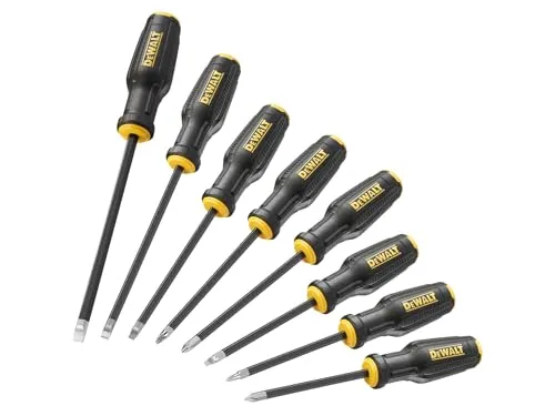 DEWALT Universal Schraubendreher-Set 8-teilig - Trenn- & Lastschalter: Hochwertiges 8-teiliges Set mit Schlitz, PH und PZ für vielseitige Anwendungen und langlebige Leistung.