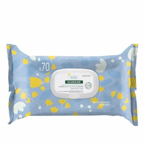 Klorane BÉBÉ Soothing Wipes 70 Units
