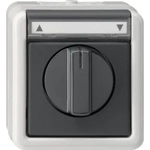 Gira Lichtschalter 015430 - Jalousieschalter für Feuchträume - Smart Home Jalousieschalter mit spritzwassergeschütztem Gehäuse (IP44) für sichere Nutzung in Feuchträumen. Einfach zu montieren und individuell beschriftbar.