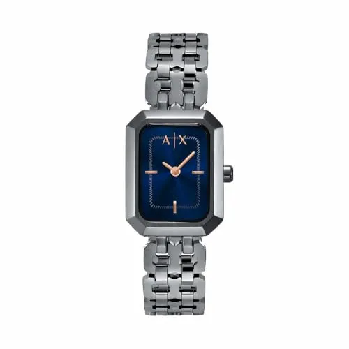 Armani Exchange Damenarmbanduhr - Elegante Armbanduhr mit 27-mm-Gehäuse, Quarzwerk und stilvollem Edelstahl- oder Lederarmband. Wasserdicht bis 50 m – perfekt für den Alltag und das Schwimmen im flachen Wasser.