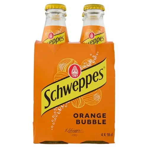 Orangefarbene Schweppes 4 x 18 cl