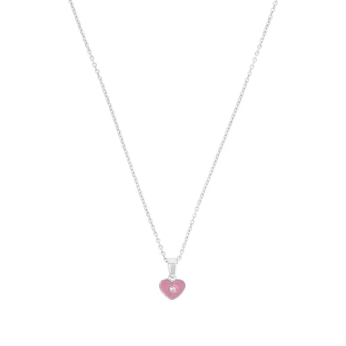 Prinzessin Lillifee Kette mit Anhänger 925 Sterling Silber Mädchen Kinder Halsschmuck, mit Zirkonia synth., 35+3 cm, Silber, Herz, Kommt in Schmuck Geschenk Box, 2035981