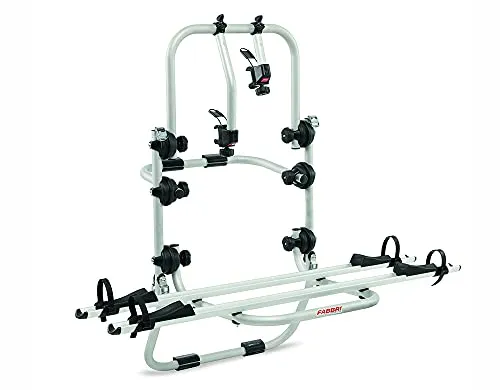 FABBRI Heckfahrradträger BICI OK 3 Van Elektrobike Maxi für 2 Fahrräder - Fahrradträger für Elektrofahrräder, leicht und robust aus Aluminium, hochklappbar für weniger Platzbedarf, ideal für Vans. Maximale Traglast 45 kg.