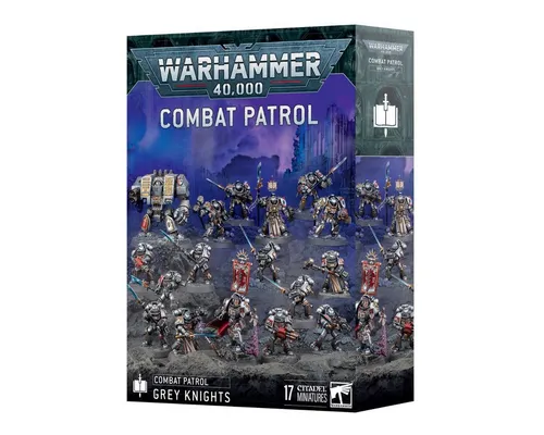 Warhammer 40.000 - Grey Knights Combat Patrol - Tabletop Spielset mit 17 detaillierten Miniaturen der Grey Knights, ideal für Sammler und Spieler, perfekt für den Einstieg in das Warhammer 40k Universum.