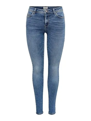 ONLWAUW MID Skinny DNM BJ370 NOOS Jeans - Moderne Skinny Jeans mit Gürtelschlaufen und Taschen, die Ihre Beine von der Hüfte bis zum Knöchel perfekt umschmeicheln.