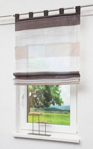 Raffrollo von Lysel - Evora 60x130cm in braunbeige - Elegantes Raffrollo aus 100% Polyester, waschbar bei 30°C. Ideal für stimmungsvolle Fensterdekoration in jedem Raum.