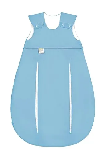 prima Klima Jersey-Schlafsack Sky Blue / 90 - Hochwertiger Baby-Schlafsack mit integrierten Klimazonen-Falten für optimale Luftzirkulation. Atmungsaktiv und mitwachsend, ideal für individuelle Wärmebedürfnisse. Rundum-Reißverschluss für einfaches Wickeln.