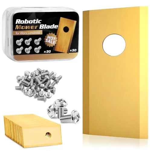 EOPUOZS 30er Set Mähroboter Klingen für Worx Landroid, Hochwertige Ersatzmesser für Rasenmäher mit passenden Schrauben, Titan Messer Klingen kompatibel mit Worx, LandXcape und Einhellzl