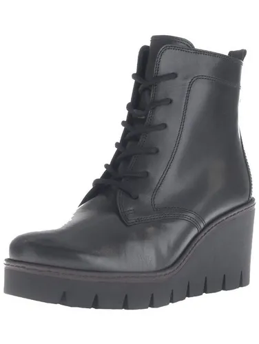 Gabor Stiefelette Leder Keilstiefelette in Braun/Schwarz - Wanderschuhe mit 5 cm Keilabsatz für optimalen Komfort und Stil, perfekt für lässige Outdoor-Aktivitäten.