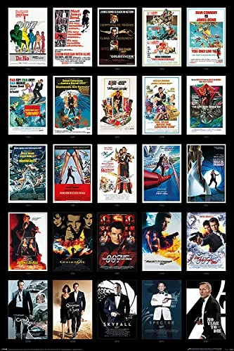 Pyramid International James Bond 007 Poster Collage aus 25 Filmplakaten