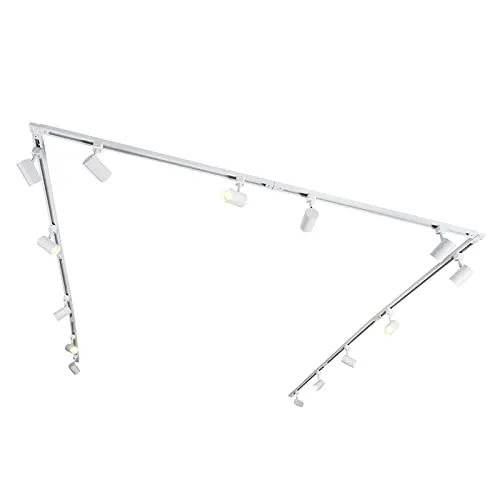 QAZQA Modernes Schienensystem Komplettset mit 14 Spots - Lampen für Innenbeleuchtung, dimmbar und ideal für Esszimmer, Flur oder Büro. Max. 14 x 50 Watt, modernes Design in Weiß.