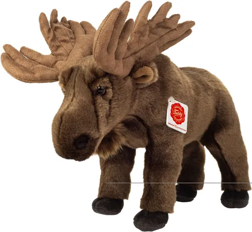 Teddy-HERMANN Plüsch Elch 30cm - Sonstige, kuscheliger Plüsch-Elch aus recyceltem Polyester, perfekt für Kinder ab 18 Monaten und waschbar bei 30 Grad für einfache Pflege.
