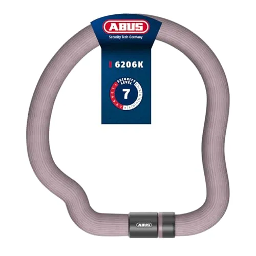 ABUS Kettenschloss Goose Lock 6206K/110 rosemauve - Fahrradschloss aus robustem Stahl, 110 cm lang, idealer Schutz für Ihr Fahrrad in stilvollem Rosaton.