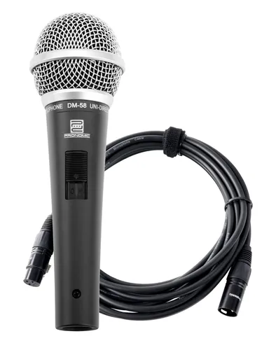 Pronomic DM-58 Vocal Mikrofon Set mit XLR Kabel - Dynamisches Supernieren-Mikrofon mit hervorragender Klangqualität, ideal für Gesang. Inklusive 5m XLR-Kabel für sofortigen Einsatz.