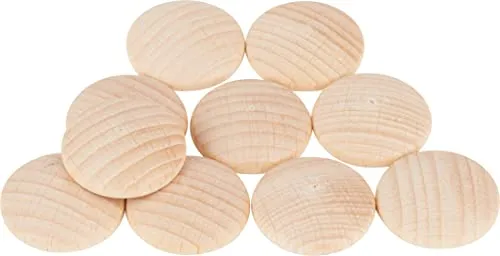 VBS Holzplatinen gewölbt Holzscheiben Buchenholz geschliffen poliert Ø 25 mm, 10 Stück