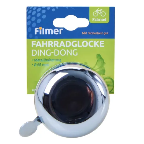 Retro Fahrradglocke Ding-Dong Klingel Nostalgie Sound 65mm Durchmesser chrome