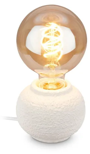 Briloner Tischleuchte Keramikfuß Ø10x8 cm E27 Fassung max. 25W Kabelschalter Weiß