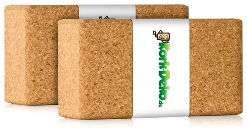 Yoga Block Set | 2er-Pack aus 100% Natur Kork - Sportmatten für Yoga und Pilates, stabil und umweltfreundlich, ideal für alle Fitnesslevel. Maße: 23x12x7,5 cm, hergestellt in Portugal.